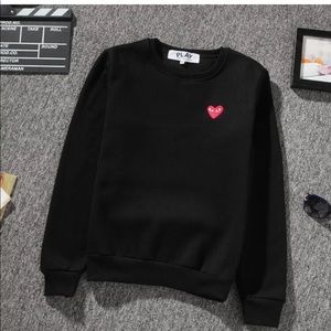 Comme des garçons play crew neck black NWT